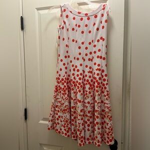 Women’s coral white tan petite dress